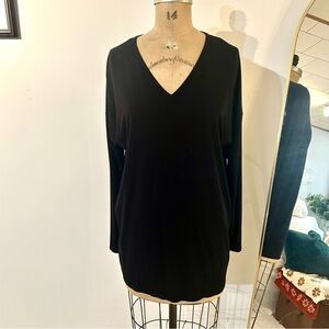 Eileen Fisher Women’s Viscose Jersey Black V-Neck Wedge Shaped Women's Tunic L